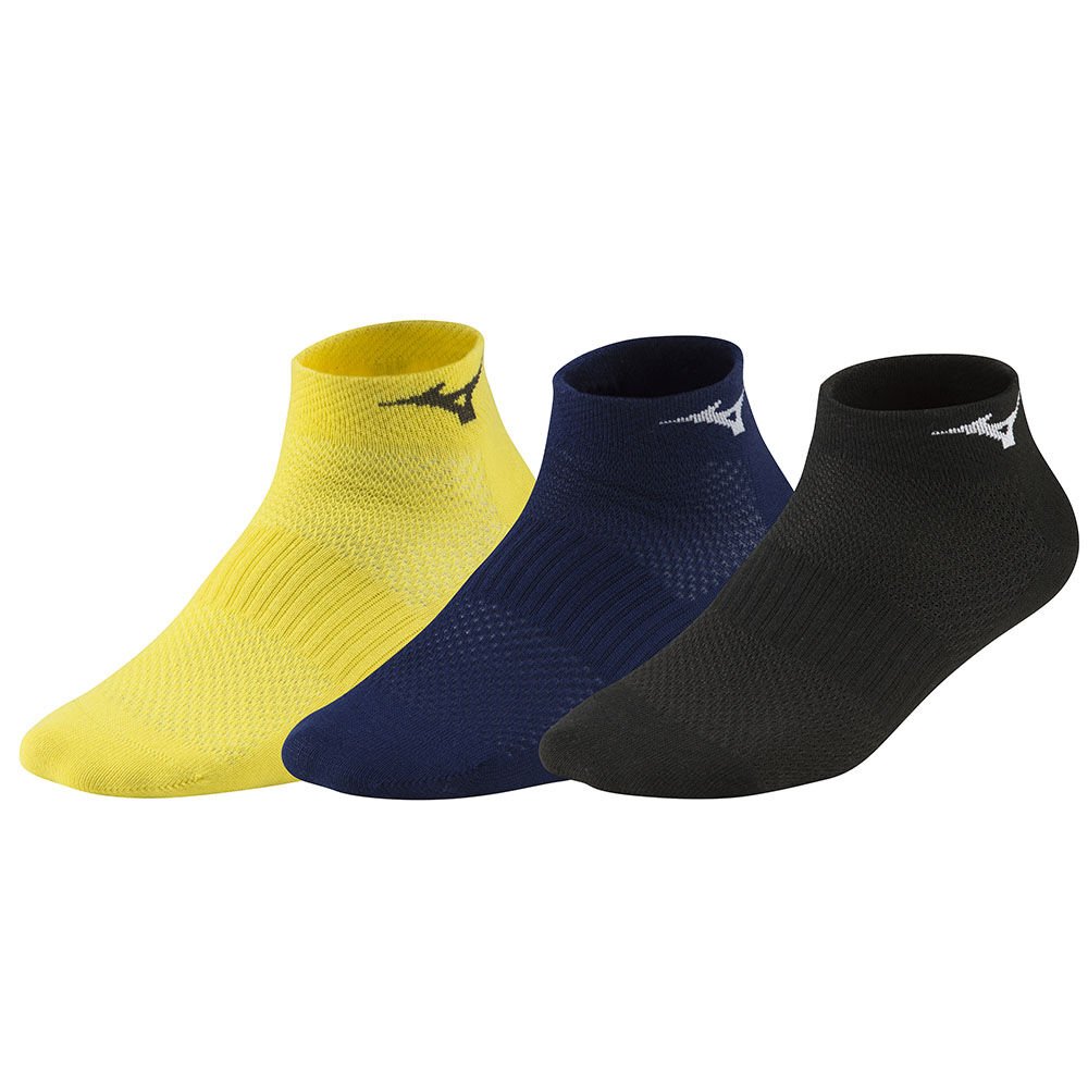 Damske Běžecké Ponožky Mizuno Training Mid 3P Žlté/Čierne Vypredaj OACR48270